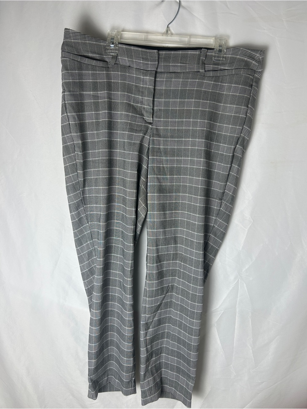 Lane Bryant Gray Plaid Straight-Leg Dress Pants